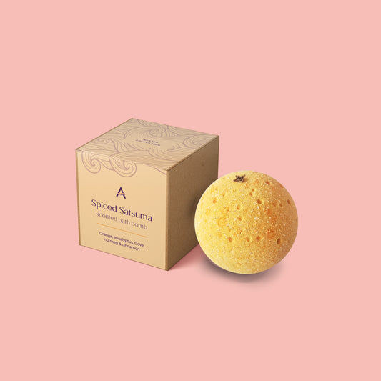 orange bath bomb with box